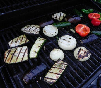 Grilled Mediterranean vegetables on the barbecue: healthy eating