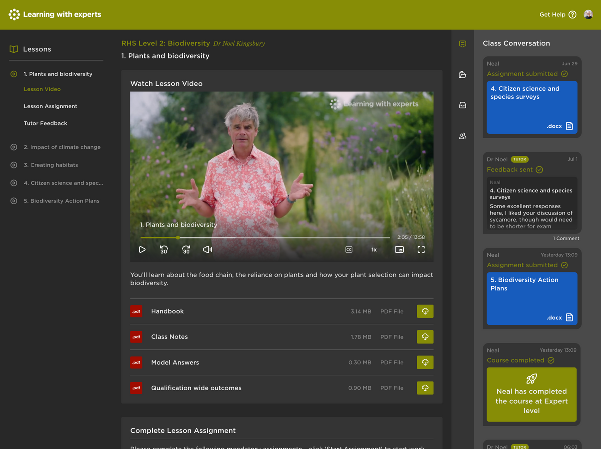 RHS Level 2 Certificate: Plant Growth & Development – Learning with Experts