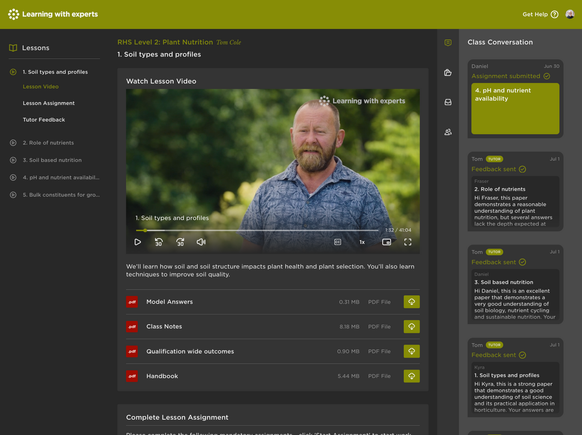 RHS Level 2 Certificate: Plant Growth & Development – Learning with Experts